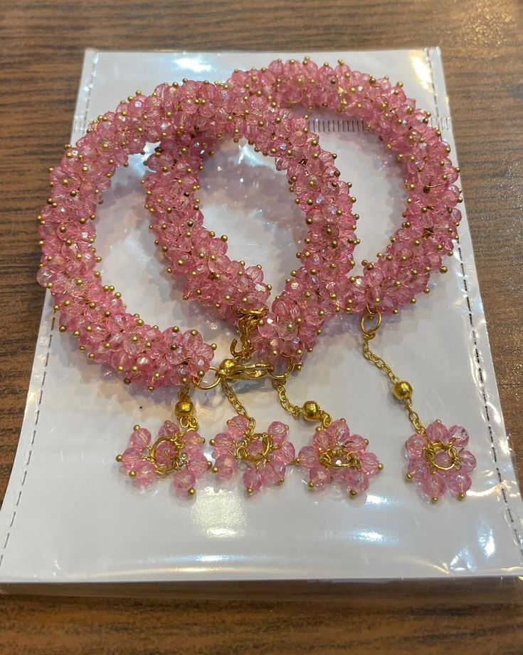 Gajra Bracelet Set - Light Pink