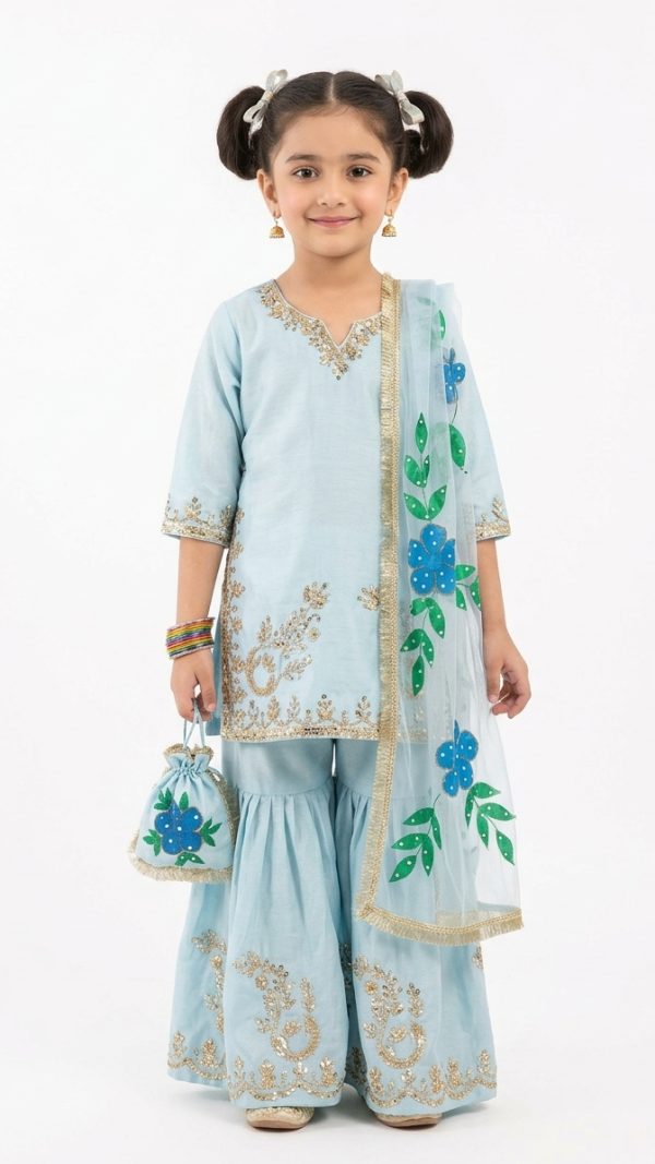 Rooh E Maan Baby Sky Blue - 4Pc